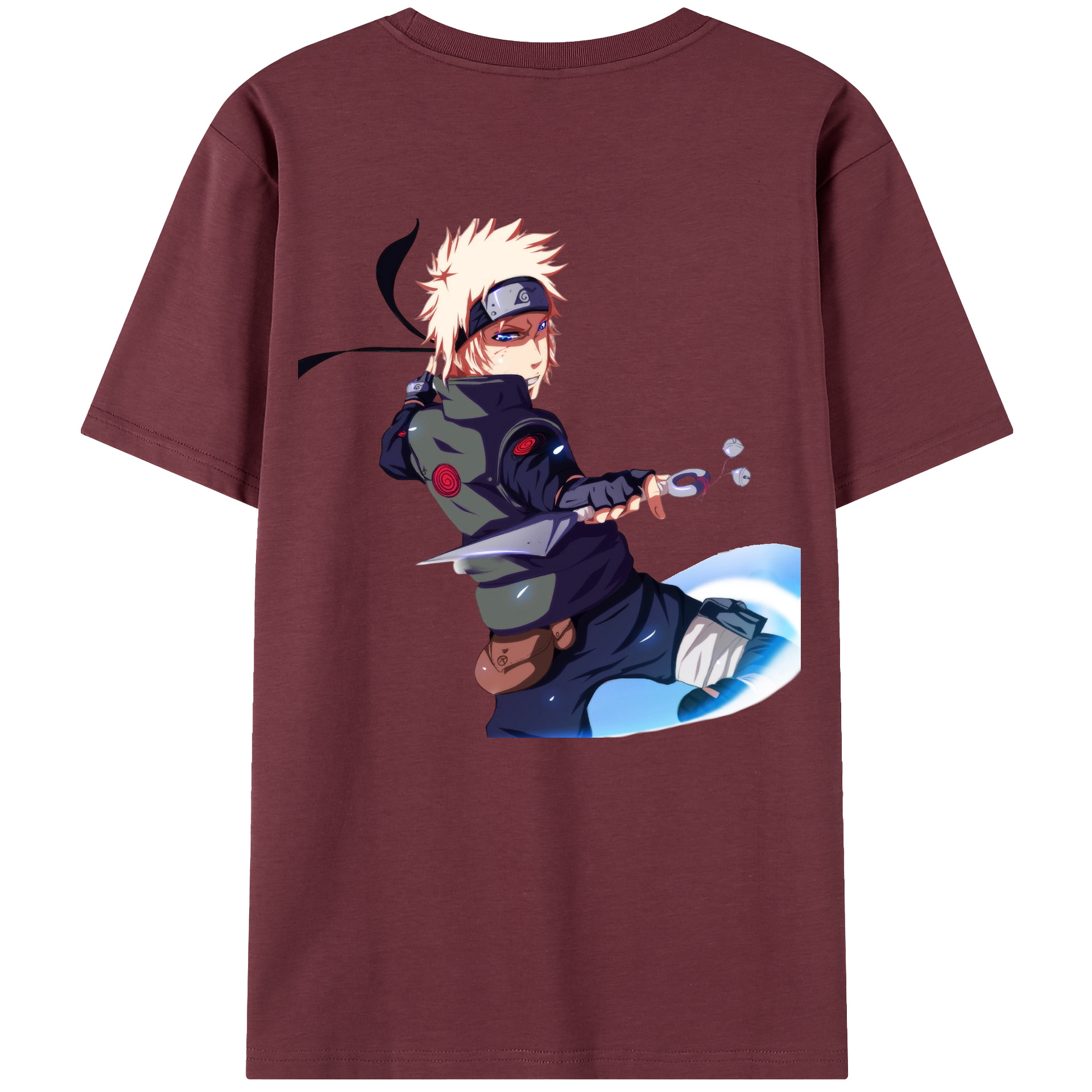 （画像用） NARUTO -ナルト- 波風 ミナト Namikaze Minato 綿100％半袖Tシャツ（背面プリント）